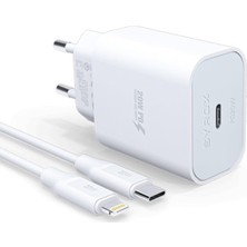 Valor Syrox PD20L Şarj Aleti 3.0A PD20W Type-C To Lightning Kablo Set Beyaz