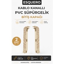 AGK Esquero Kablo Kanallı PVC Süpürgelik Sağ Sol Bitiş Kapağı Çınar Meksikan ESQ607 2 Adet