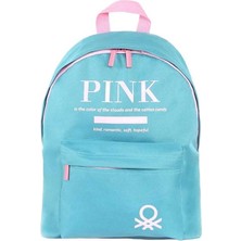 United Colors Of Benetton Okul Çantası 03809 Mavi Pembe Çift Bölmeli