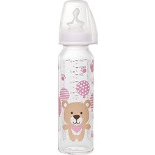 Valor Nip 250 ml Antikolik Cam Biberon (Kız, 0-6 Ay, Pembe)