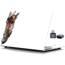 Valor Mcstorey Macbook Air M1 Kılıfı 13.3 Inç A2337 A2179 A1932 Uyumlu Kedi ve Köpek Desenli Sert Kapak K
