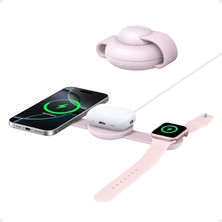 Valor Anker Maggo 3ın1 Kablosuz Katlanır Şarj B25M8, Pembe