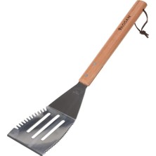 Valor Via Gardenia Barbekü Spatula Ahşap Sap Tırtıklı Paslanmaz Çelik 41CM
