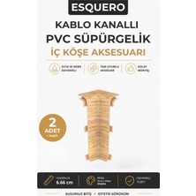 AGK Esquero Kablo Kanallı PVC Süpürgelik İç Köşe Aparatı 6.66 cm Kırmızı Meşe ESQ608 2 Adet