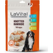 Valor Lavital Knotted Rawhide With Duck Ördek Eti Sarılı Köpek Ödül Kemiği 100G Yetişkin Köpekler Için