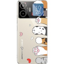 TechTree General Mobile Gm 26 Pro Uyumlu Sevimli Kedi Patiler Tasarımlı Baskılı Silikon Kılıf