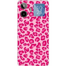 TechTree General Mobile Gm 26 Pro Uyumlu Pembe Leopar Tasarımlı Baskılı Silikon Kılıf