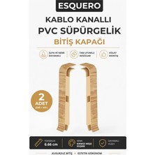 AGK Esquero Kablo Kanallı PVC Süpürgelik Sağ Sol Bitiş Kapağı Kırmızı Meşe ESQ608 2 Adet