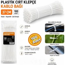 Zimak ZMK-1604 3.6X370 mm Plastik Cırt Kelepçe Kablo Bağı Beyaz Kelepçe (100 Adet)