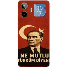 TechTree General Mobile Gm 26 Pro Uyumlu Ne Mutlu Türkiye Bayrak Atatürk Baskılı Silikon Kılıf
