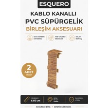 AGK Esquero Kablo Kanallı PVC Süpürgelik Ek Yeri Birleşim Aparatı Sarıçam ESQ609 2 Adet
