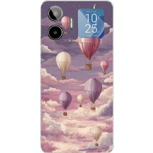 TechTree General Mobile Gm 26 Pro Uyumlu Mor Gökyüzü ve Uçan Balon Baskılı Silikon Kılıf
