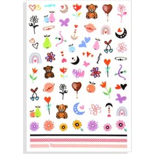 Valor Pop Beauty Nail Art Tırnak Süsleme Sticker, Tırnak Dövmesi, Tırnak Tattoo Pastel Renkler