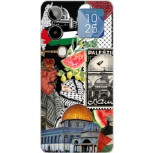 TechTree General Mobile Gm 26 Pro Uyumlu Filistin Özgürlük Kolajı Baskılı Silikon Kılıf