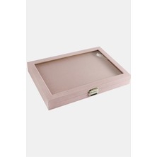 Zero Land Kmrsfres Cam Kapaklı Anfora Kumaş Batırmalı Yüzük Standı 24X34 Cm-Pembe