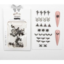Valor 30LU Örümcek ve Yarasa Gotik Dizayn Metal Tırnak Süsleme Charm Nail Art Charm Taşları WN-503