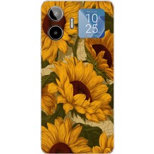 TechTree General Mobile Gm 26 Pro Uyumlu Altın Sarısı Ayçiçeği Bahçesi Baskılı Silikon Kılıf