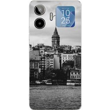 TechTree General Mobile Gm 26 Pro Uyumlu Galata Kulesi ve Deniz Manzaralı Baskılı Silikon Kılıf