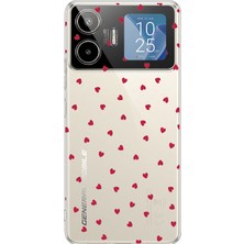 TechTree General Mobile Gm 26 Pro Uyumlu Kırmızı Kalpler Tasarımlı Baskılı Silikon Kılıf