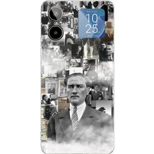 TechTree General Mobile Gm 26 Pro Uyumlu Mustafa Kemal Atatürk Kolaj Baskılı Silikon Kılıf