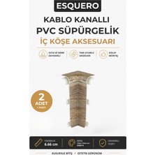 AGK Esquero Kablo Kanallı PVC Süpürgelik İç Köşe Aparatı 6.66 cm Meşe Palamudu ESQ610 2 Adet
