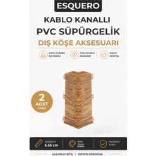 AGK Esquero Kablo Kanallı PVC Süpürgelik Dış Köşe Aparatı 6.66 cm Sarıçam ESQ609 2 Adet