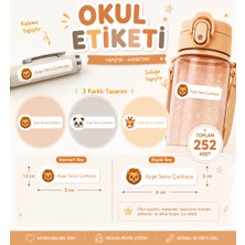 Vuud Kişiye Özel Pastel Mat Renkli Okul Etiketi Seti 252 Adet - Hayvanlar Serisi Isim Etiketi (Kalem, Suluk, Defter)
