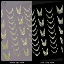 Valor Nicole 3D Reflektif Efekt Nail Art Sticker Model - 3 (55881-3) 3017
