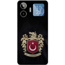 TechTree General Mobile Gm 26 Pro Uyumlu Türk Sembolü Kurt ve Bayrak Desenli Baskılı Silikon Kılıf