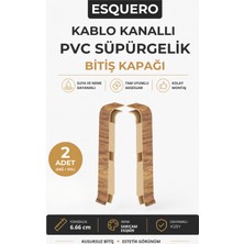 AGK Esquero Kablo Kanallı PVC Süpürgelik Sağ Sol Bitiş Kapağı Sarıçam ESQ609 2 Adet