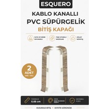 AGK Esquero Kablo Kanallı PVC Süpürgelik Sağ Sol Bitiş Kapağı Meşe Palamudu ESQ610 2 Adet