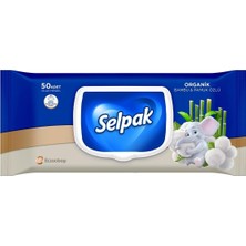 Valor Selpak Organik Bambu ve Pamuk Islak Mendil 1X50