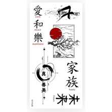 Valor Bearpear Mangetsu Japonca Yazılı Unisex Geçici Dövme