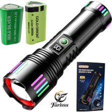 farissu R517 200W Beyaz Lazer El Feneri + 6800 Mah 38650 Yedek Pil Hediye - 6000 Lümen, 3000 Metre