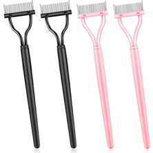 Valor 4 Adet Kirpik Ayırıcı Aracı Metal Diş Maskara Fırçaları Belirleyici Kirpik Tarak Kapağı, Ayrı Kirpi