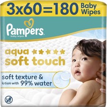 Valor Pampers Aqua Soft Touch Bebek Islak Havlu 3 Paket 180 Yaprak