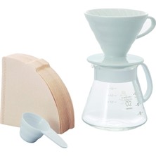 Valor Hario V60 02 Seramik Kahve Demleme Seti “beyaz”