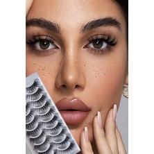 Valor Ruby Face Doğal Görünümlü Ipek Bütün 10LU Takma Kirpik Seti- 10 Çift Gerçek Takma Kirpik- Model: D5