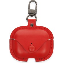 Alvera Airpods 3 (3.nesil) Çanta Deri Kılıf - Kırmızı