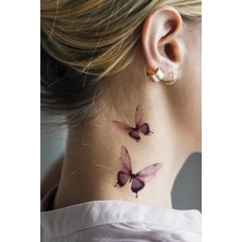 Valor Bearpear 3 Boyutlu Kelebek Dövmes, Kelebek Tattoo, Kadın Geçici Dövme