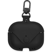 Alvera Airpods Pro 2 (2.nesil) Çanta Deri Kılıf - Siyah