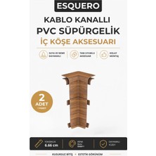 AGK Esquero Kablo Kanallı PVC Süpürgelik İç Köşe Aparatı 6.66 cm Bodur ESQ611 2 Adet