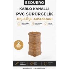 AGK Esquero Kablo Kanallı PVC Süpürgelik Dış Köşe Aparatı 6.66 cm Bodur ESQ611 2 Adet
