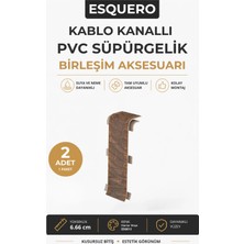AGK Esquero Kablo Kanallı PVC Süpürgelik Ek Yeri Birleşim Aparatı Mantar Meşe ESQ612 2 Adet