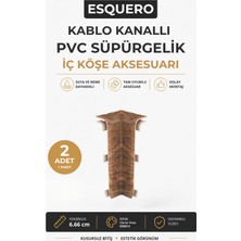 AGK Esquero Kablo Kanallı PVC Süpürgelik İç Köşe Aparatı 6.66 cm Mantar Meşe ESQ612 2 Adet