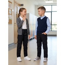 Prens Unisex Ribanalı Cepli Pamuklu Okul Pantolonu
