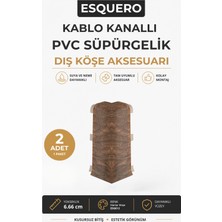 AGK Esquero Kablo Kanallı PVC Süpürgelik Dış Köşe Aparatı 6.66 cm Mantar Meşe ESQ612 2 Adet