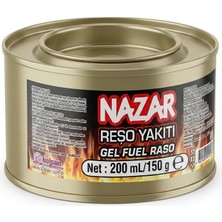 NAZAR Reşo Yakıtı Jel Yakıt 1 Kutu (200 ml / 150 Gr) Mangal Kamp ve Büfe Tipi Isıtıcı Jel