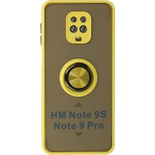 Aconcept Newface Xiaomi Redmi Note 9 Pro Kılıf Montreal Yüzüklü Silikon Kapak - Sarı