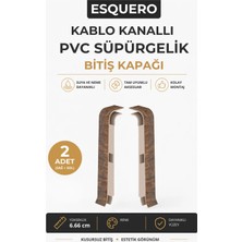 AGK Esquero Kablo Kanallı PVC Süpürgelik Sağ Sol Bitiş Kapağı Mantar Meşe ESQ612 2 Adet
